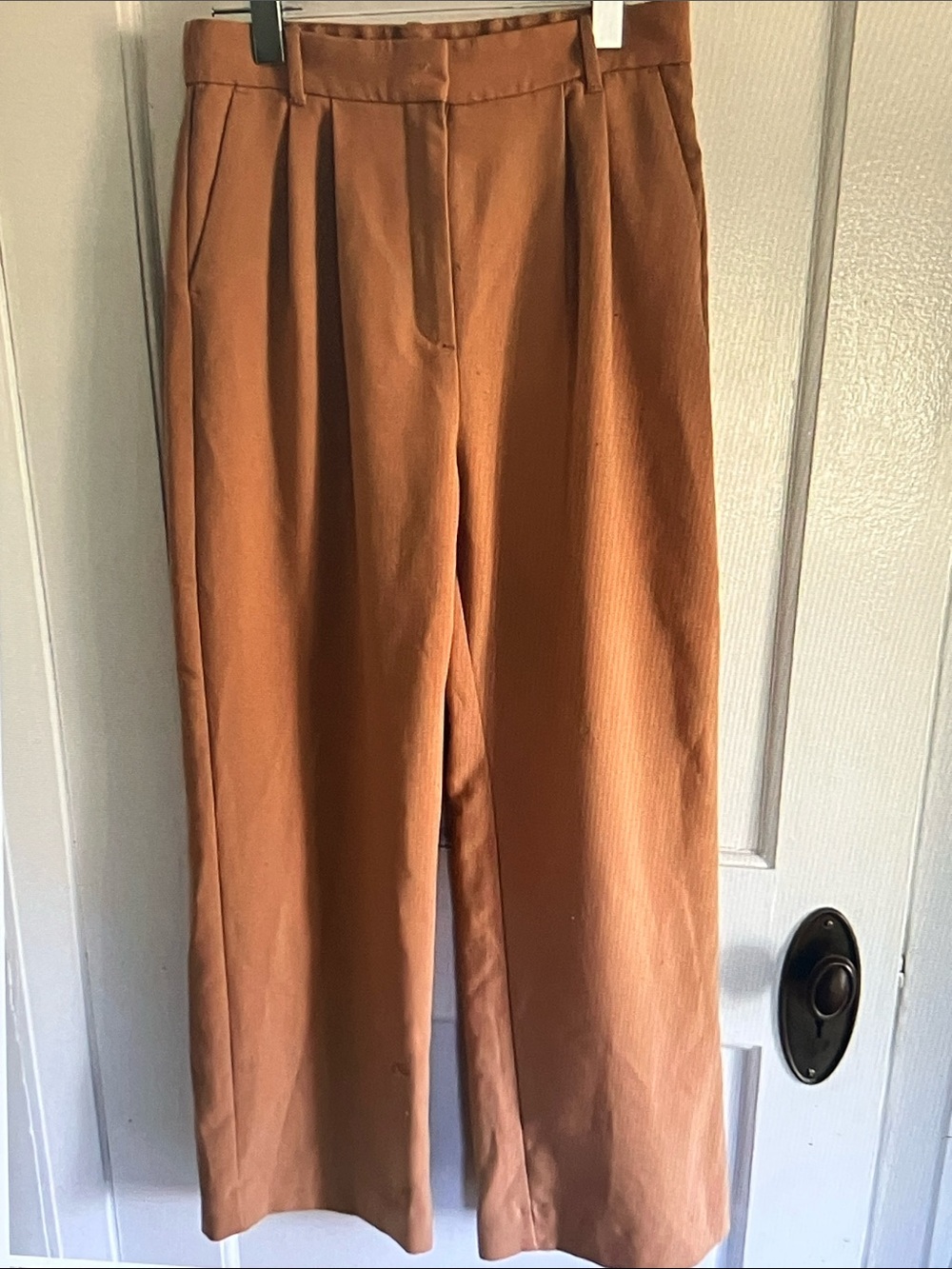Abercrombie & Fitch Rust Corduroy Wide-Leg Trousers